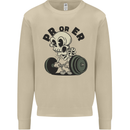 PR or ER Gym Bodybuilding Training Mens Sweatshirt Jumper Sand