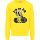 PR or ER Gym Bodybuilding Training Mens Sweatshirt Jumper Yellow