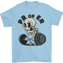 PR or ER Gym Bodybuilding Training Mens T-Shirt 100% Cotton Light Blue