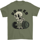 PR or ER Gym Bodybuilding Training Mens T-Shirt 100% Cotton Military Green