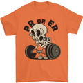 PR or ER Gym Bodybuilding Training Mens T-Shirt 100% Cotton Orange
