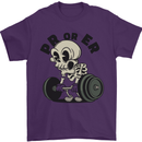 PR or ER Gym Bodybuilding Training Mens T-Shirt 100% Cotton Purple