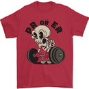 PR or ER Gym Bodybuilding Training Mens T-Shirt 100% Cotton Red