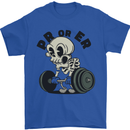 PR or ER Gym Bodybuilding Training Mens T-Shirt 100% Cotton Royal Blue
