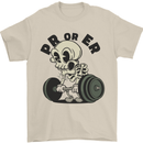 PR or ER Gym Bodybuilding Training Mens T-Shirt 100% Cotton Sand
