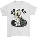 PR or ER Gym Bodybuilding Training Mens T-Shirt 100% Cotton White