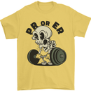 PR or ER Gym Bodybuilding Training Mens T-Shirt 100% Cotton Yellow