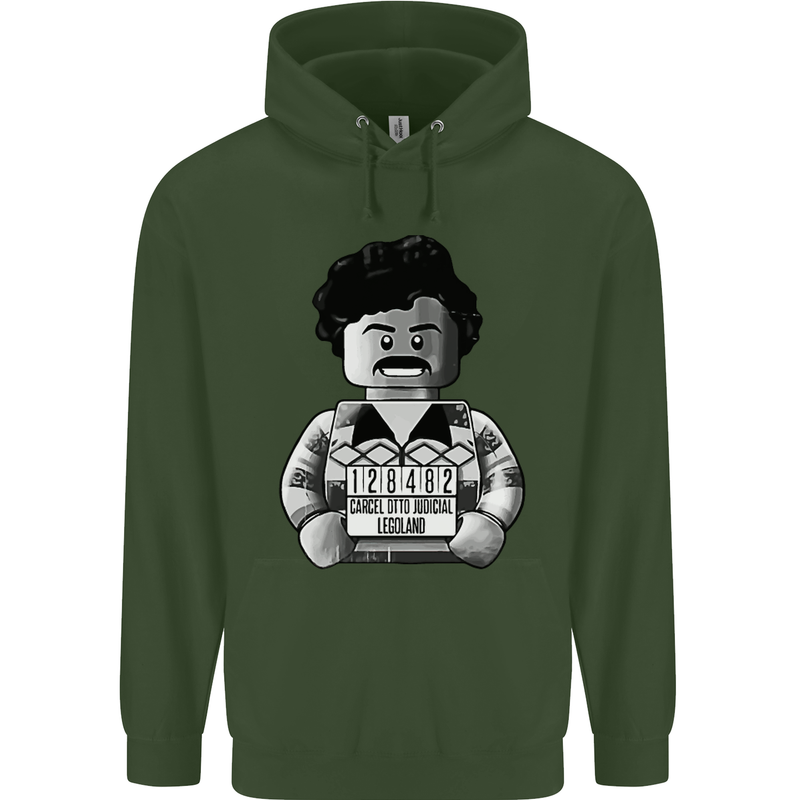 Pablo Escobar Childrens Kids Hoodie Forest Green