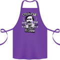 Pablo Escobar Crime Pays Cotton Apron 100% Organic Purple
