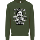 Pablo Escobar Crime Pays Kids Sweatshirt Jumper Forest Green