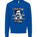 Pablo Escobar Crime Pays Kids Sweatshirt Jumper Royal Blue
