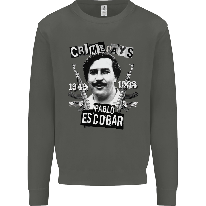Pablo Escobar Crime Pays Kids Sweatshirt Jumper Storm Grey