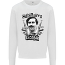 Pablo Escobar Crime Pays Kids Sweatshirt Jumper White