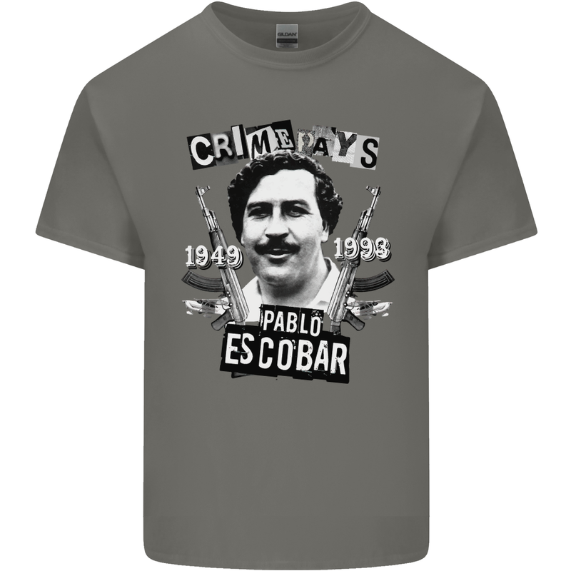 Pablo Escobar Crime Pays Kids T-Shirt Childrens Charcoal
