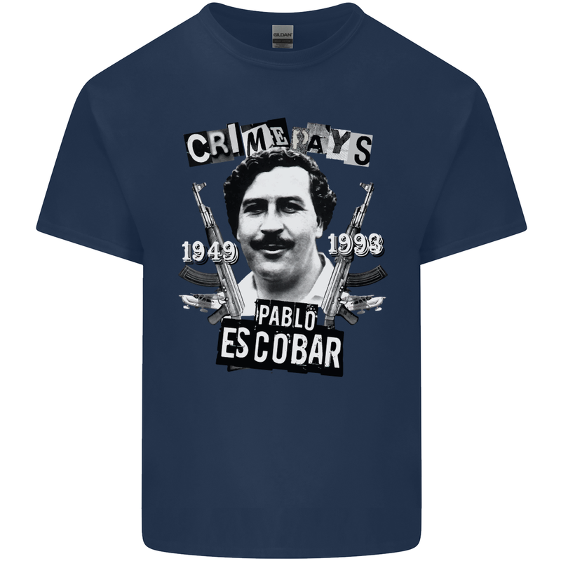 Pablo Escobar Crime Pays Kids T-Shirt Childrens Navy Blue