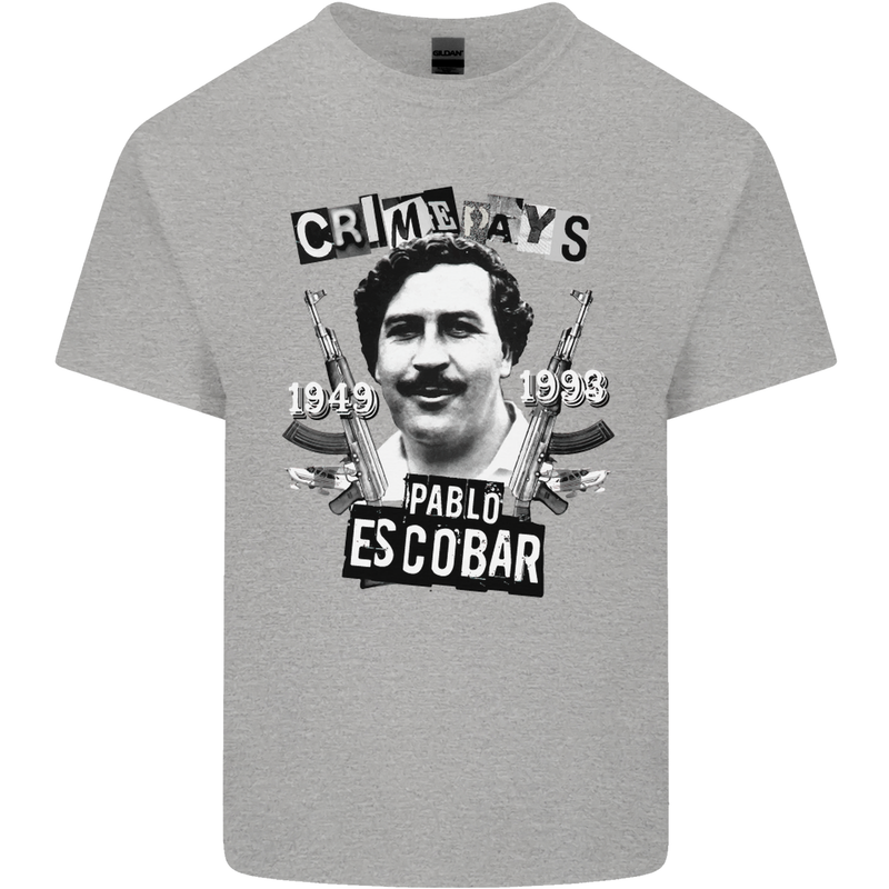 Pablo Escobar Crime Pays Kids T-Shirt Childrens Sports Grey
