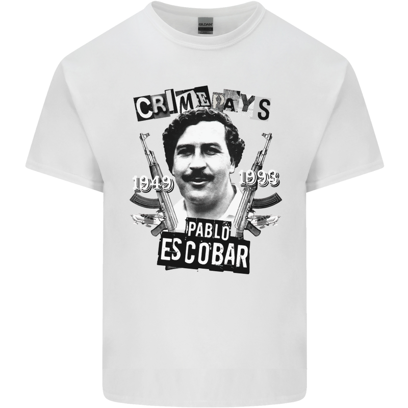 Pablo Escobar Crime Pays Kids T-Shirt Childrens White