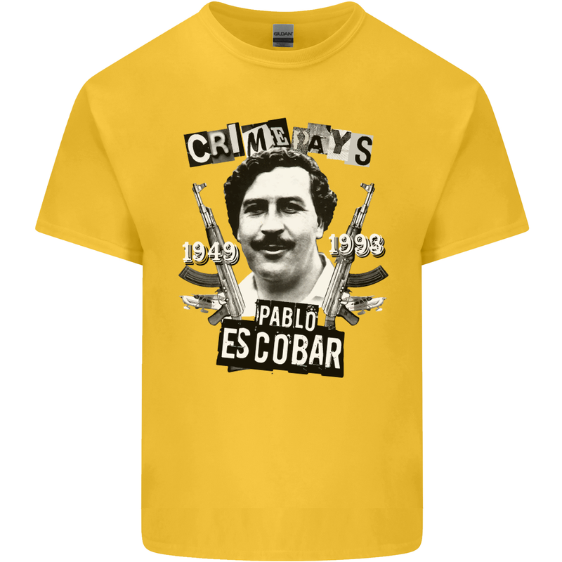 Pablo Escobar Crime Pays Kids T-Shirt Childrens Yellow