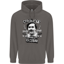 Pablo Escobar Crime Pays Mens 80% Cotton Hoodie Charcoal