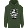 Pablo Escobar Crime Pays Mens 80% Cotton Hoodie Forest Green