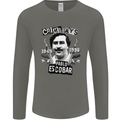 Pablo Escobar Crime Pays Mens Long Sleeve T-Shirt Charcoal