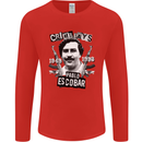 Pablo Escobar Crime Pays Mens Long Sleeve T-Shirt Red