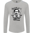 Pablo Escobar Crime Pays Mens Long Sleeve T-Shirt Sports Grey