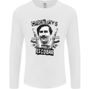 Pablo Escobar Crime Pays Mens Long Sleeve T-Shirt White