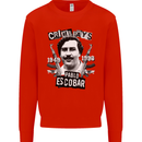Pablo Escobar Crime Pays Mens Sweatshirt Jumper Bright Red