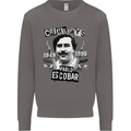 Pablo Escobar Crime Pays Mens Sweatshirt Jumper Charcoal