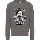 Pablo Escobar Crime Pays Mens Sweatshirt Jumper Charcoal