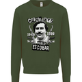 Pablo Escobar Crime Pays Mens Sweatshirt Jumper Forest Green