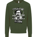 Pablo Escobar Crime Pays Mens Sweatshirt Jumper Forest Green