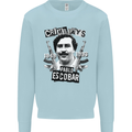 Pablo Escobar Crime Pays Mens Sweatshirt Jumper Light Blue