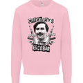 Pablo Escobar Crime Pays Mens Sweatshirt Jumper Light Pink