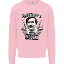 Pablo Escobar Crime Pays Mens Sweatshirt Jumper Light Pink