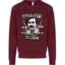 Pablo Escobar Crime Pays Mens Sweatshirt Jumper Maroon