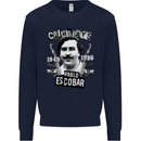 Pablo Escobar Crime Pays Mens Sweatshirt Jumper Navy Blue