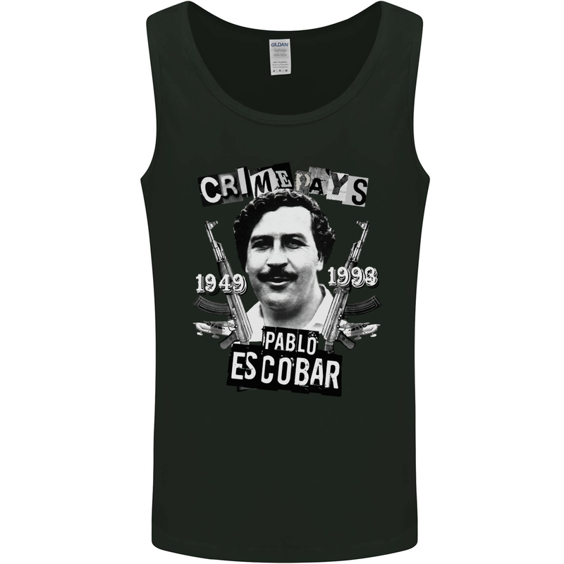 Pablo Escobar Crime Pays Mens Vest Tank Top Black