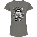 Pablo Escobar Crime Pays Womens Petite Cut T-Shirt Charcoal