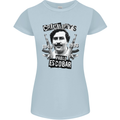Pablo Escobar Crime Pays Womens Petite Cut T-Shirt Light Blue
