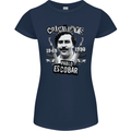 Pablo Escobar Crime Pays Womens Petite Cut T-Shirt Navy Blue
