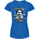 Pablo Escobar Crime Pays Womens Petite Cut T-Shirt Royal Blue