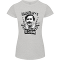 Pablo Escobar Crime Pays Womens Petite Cut T-Shirt Sports Grey