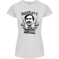 Pablo Escobar Crime Pays Womens Petite Cut T-Shirt White