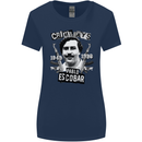 Pablo Escobar Crime Pays Womens Wider Cut T-Shirt Navy Blue