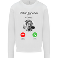 Pablo Escobar El Patron Is Calling Mens Sweatshirt Jumper White