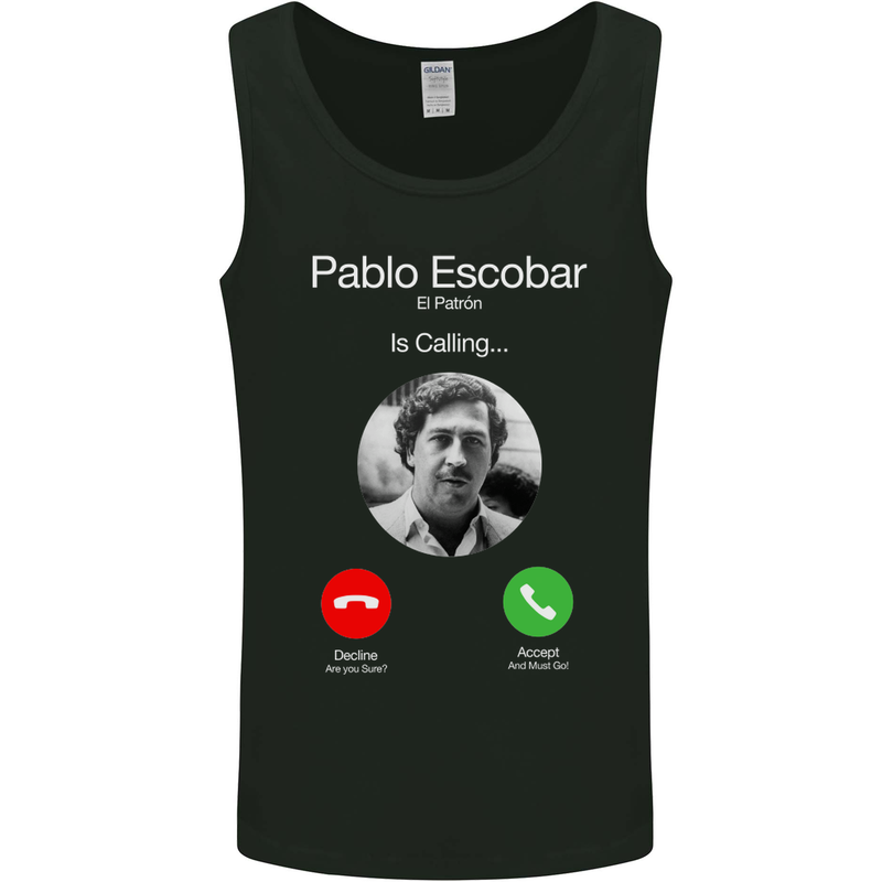 Pablo Escobar El Patron Is Calling Mens Vest Tank Top Black