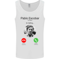 Pablo Escobar El Patron Is Calling Mens Vest Tank Top White