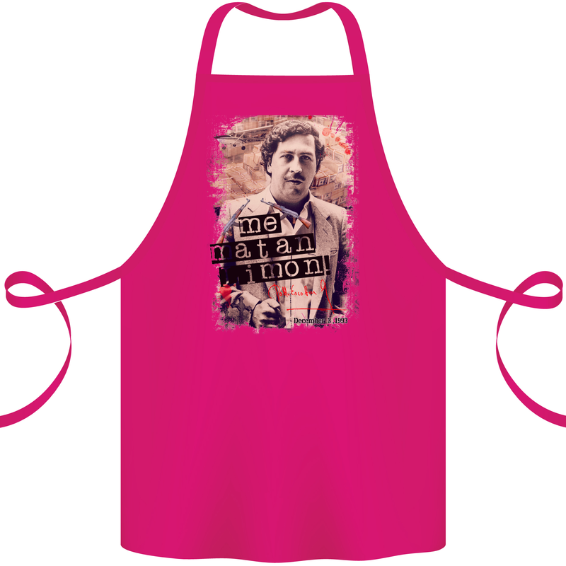 Pablo Escobar Me Matan Limon Cotton Apron 100% Organic Pink